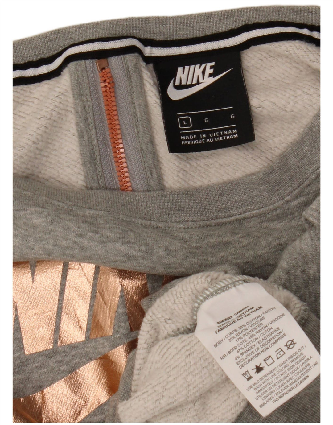 Nike Ženska skraćena kratka prekomjerna majica s kratkim rukavima UK 16 Large Gray
