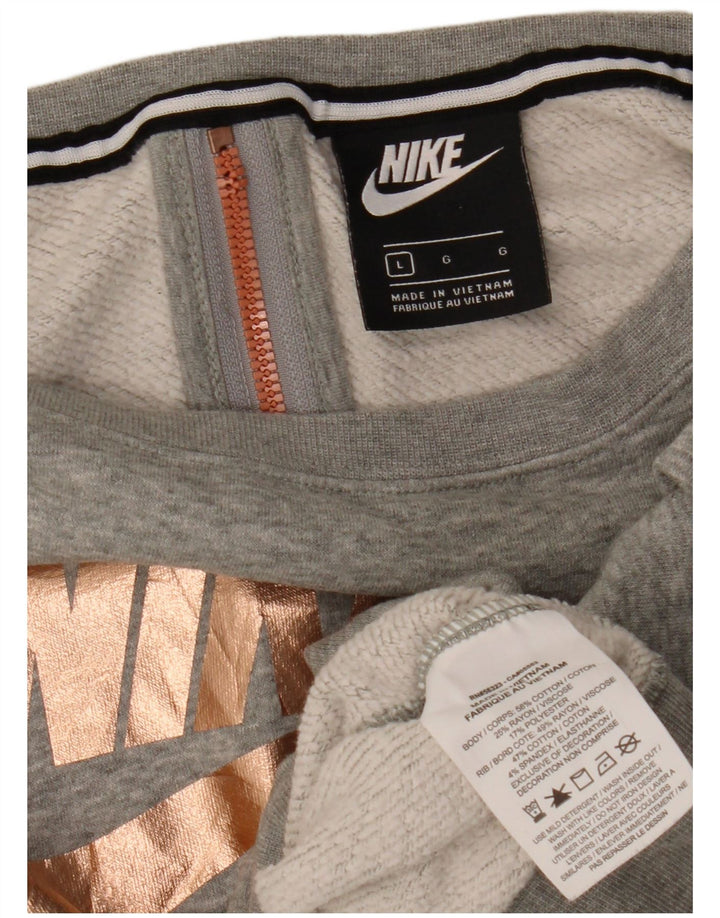 Nike Ženska skraćena kratka prekomjerna majica s kratkim rukavima UK 16 Large Gray