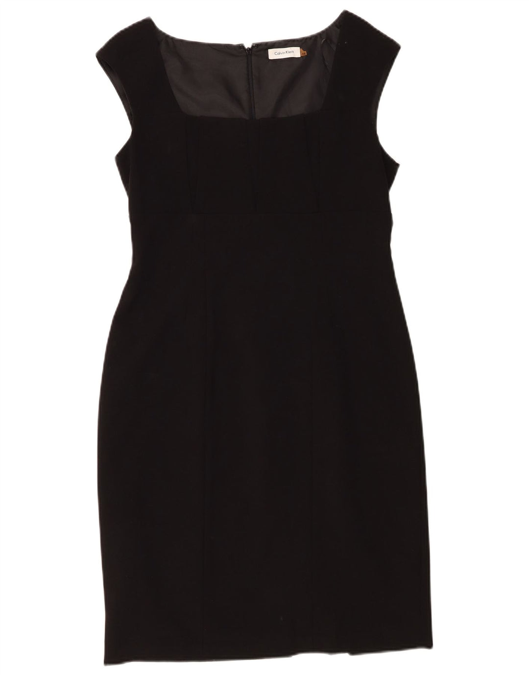 CALVIN KLEIN Womens Sleeveless Sheath Dress US 10 Large Black Polyester