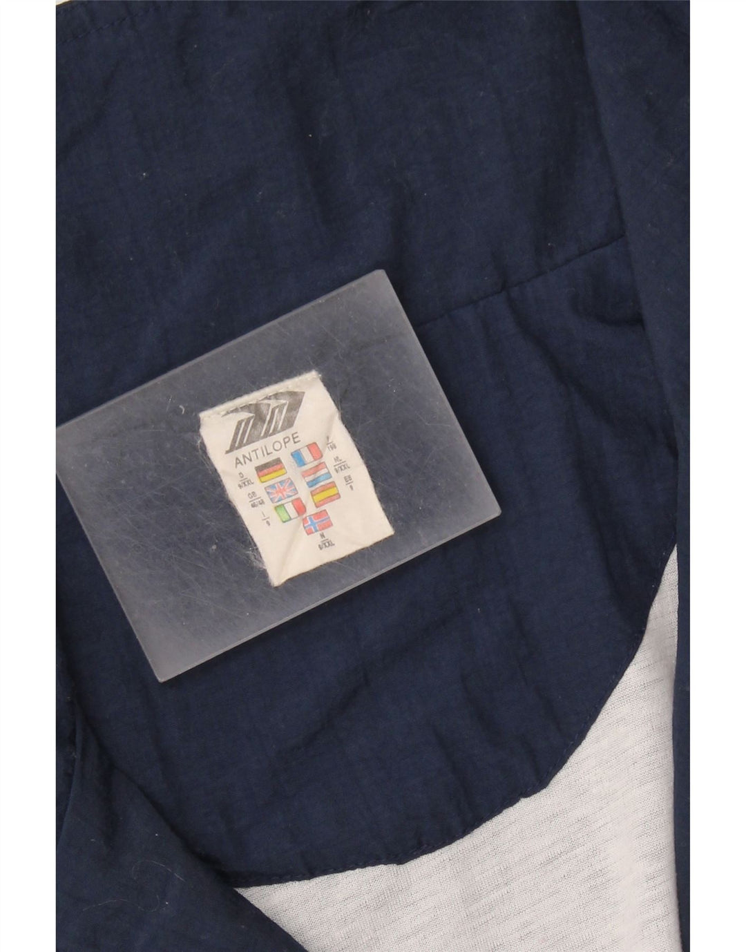 VINTAGE muška trenirka gornja jakna UK 46/48 XL tamnoplava najlon s blokovima boja