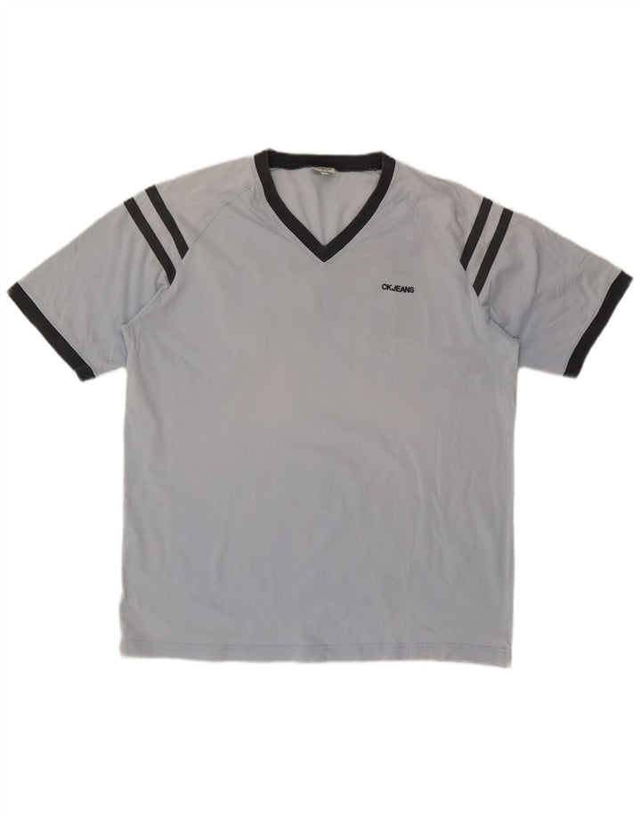 CALVIN KLEIN JEANS Velika plava muška majica s grafičkim motivima