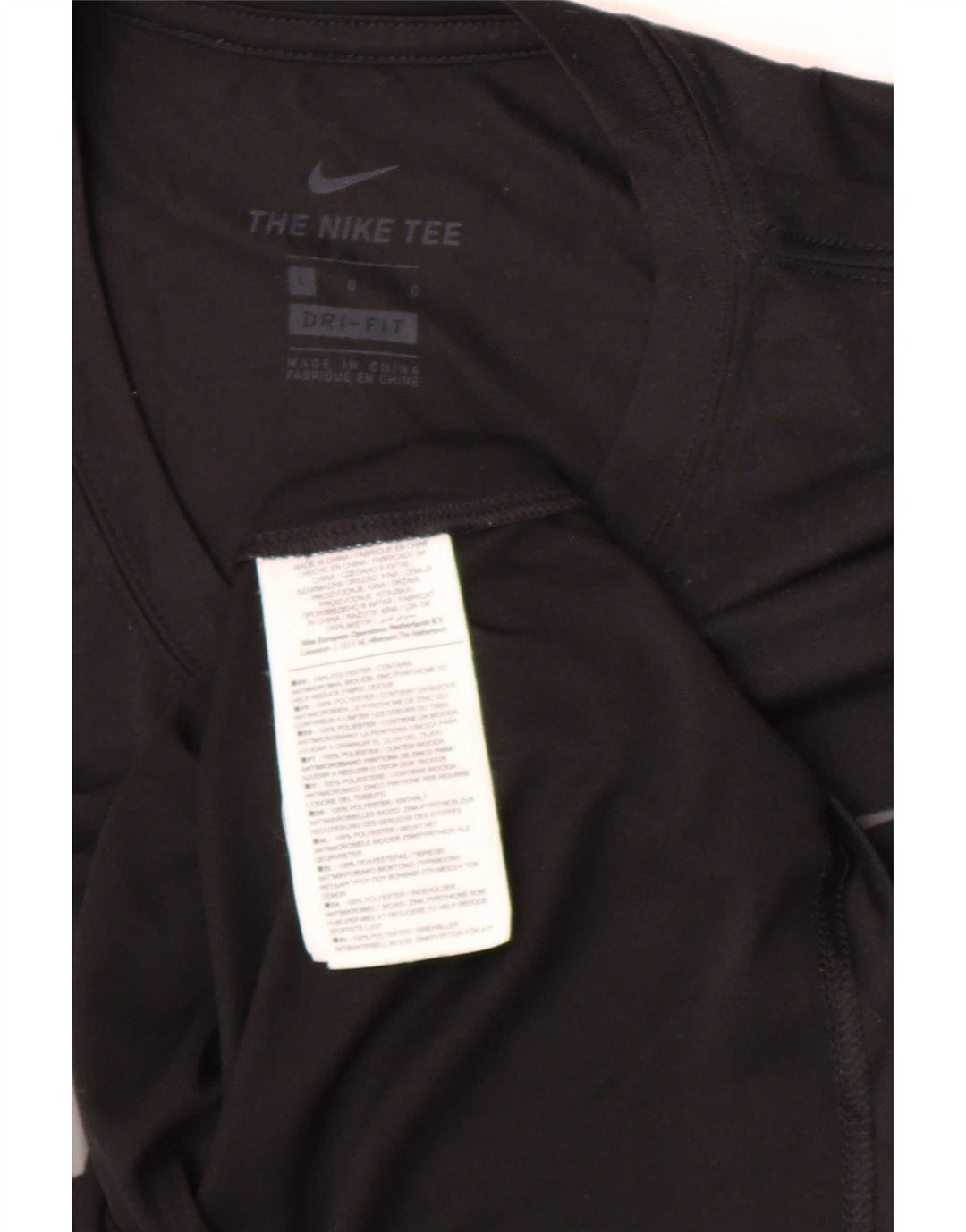 Nike Dri Fit Graphic T-Shirt Top Veliki crni poliester