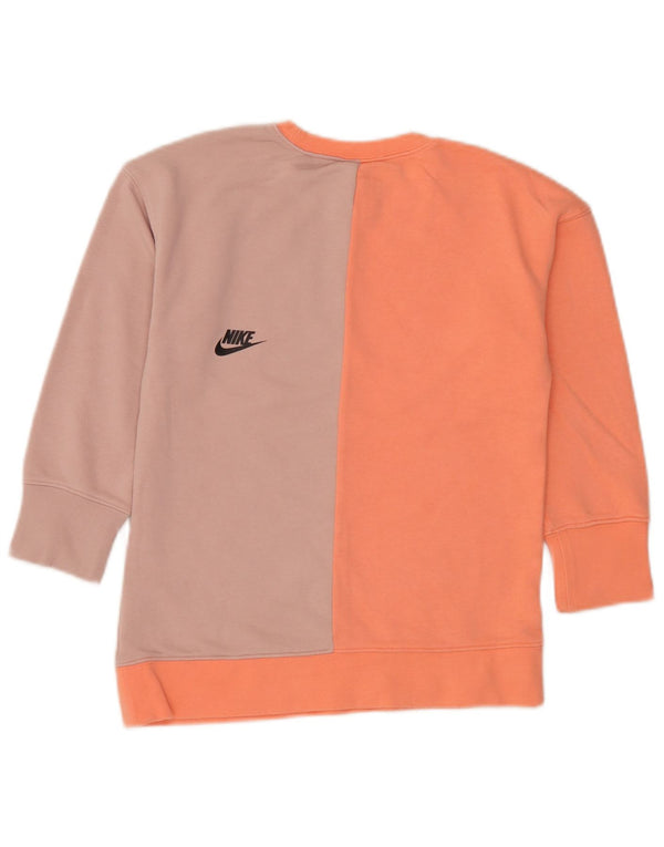 Nike Girls Graphic Sweatshirt Džemper 6-7 godina XS Pink Colourblock Pamuk