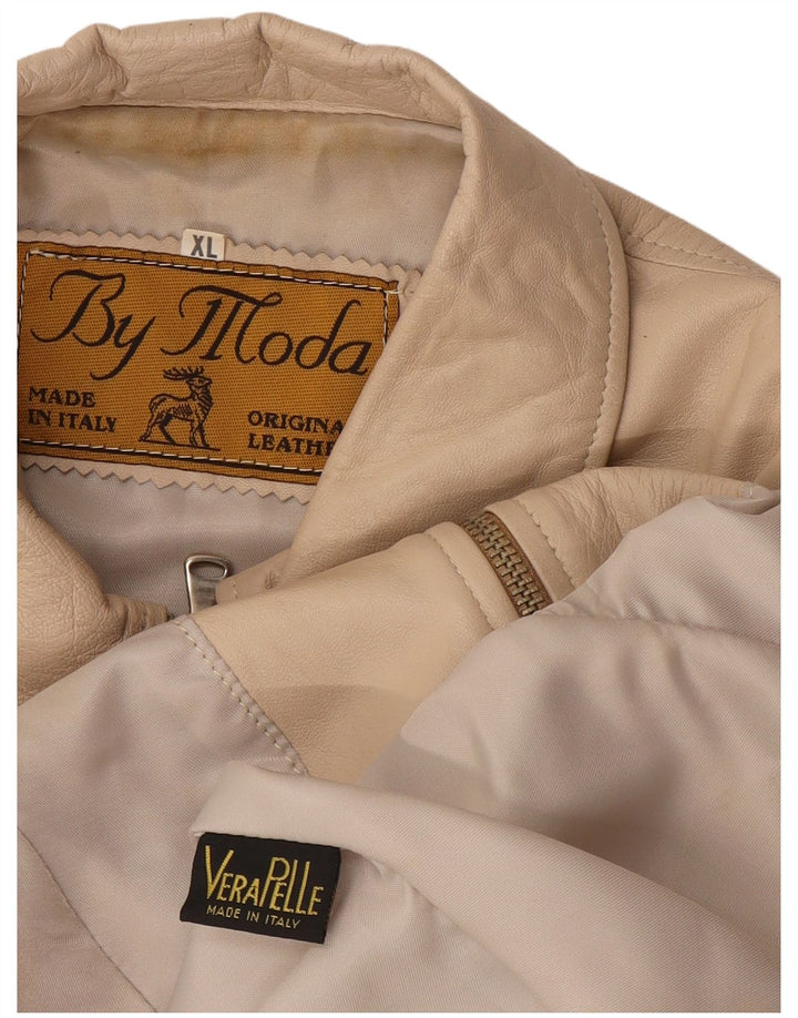 Vintage ženska kožna jakna UK 18 XL bež koža