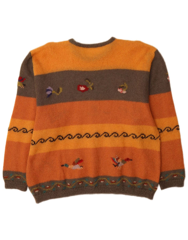 Vintage ženski džemper s okruglim izrezom UK 18 XL Novost u narančastoj boji