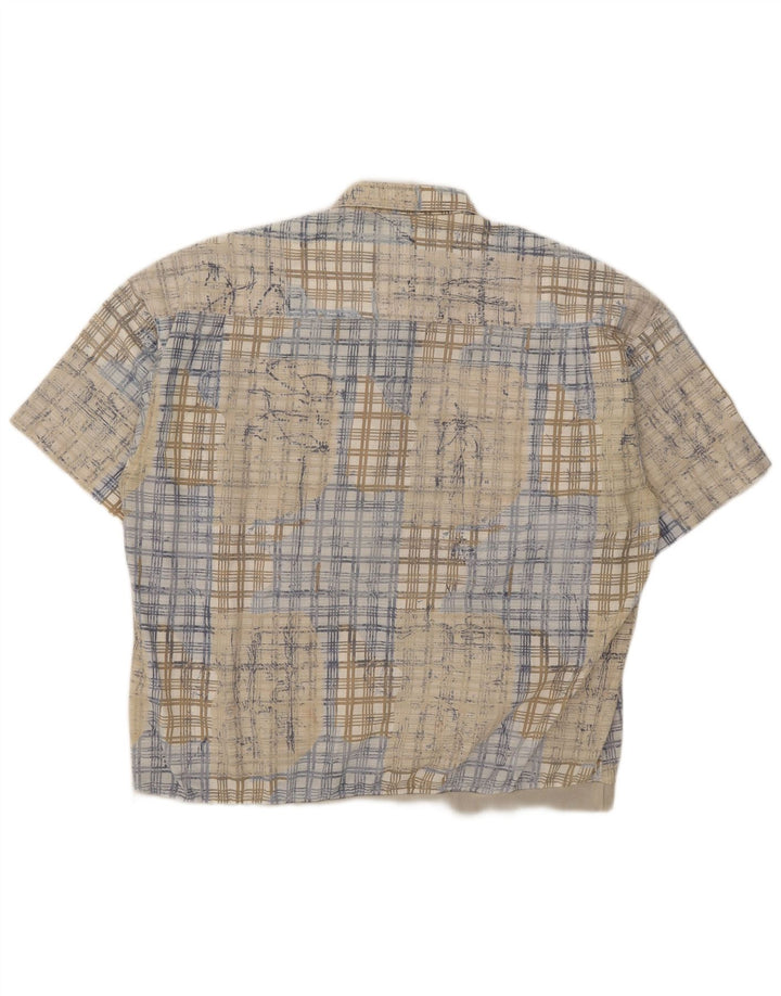 Concret muška pulover majica kratkih rukava 2XL bež karirana