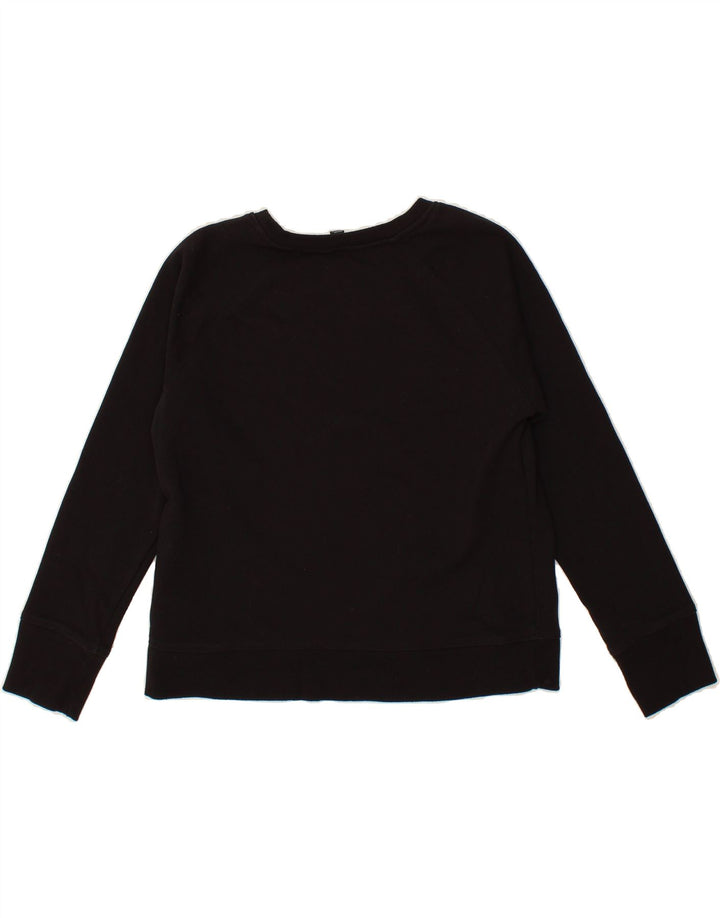 DKNY Womens Graphic Sweatshirt Jumper UK 14 Medium Black Cotton Vintage Dkny and Second-Hand Dkny from Messina Hembry 