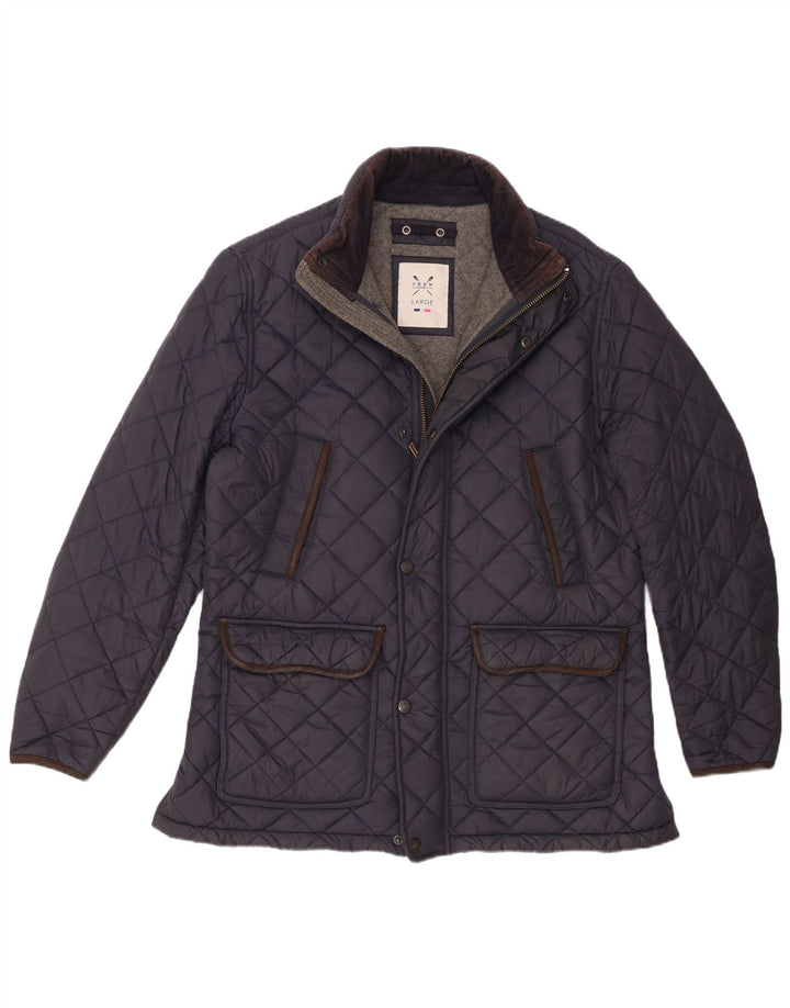 Crew Clothing Muška prošivena jakna UK 40 Large tamnoplavi najlon