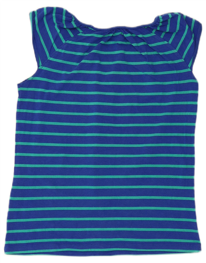 TOMMY HILFIGER Womens Blouse Top UK 12 Medium Blue Striped Cotton