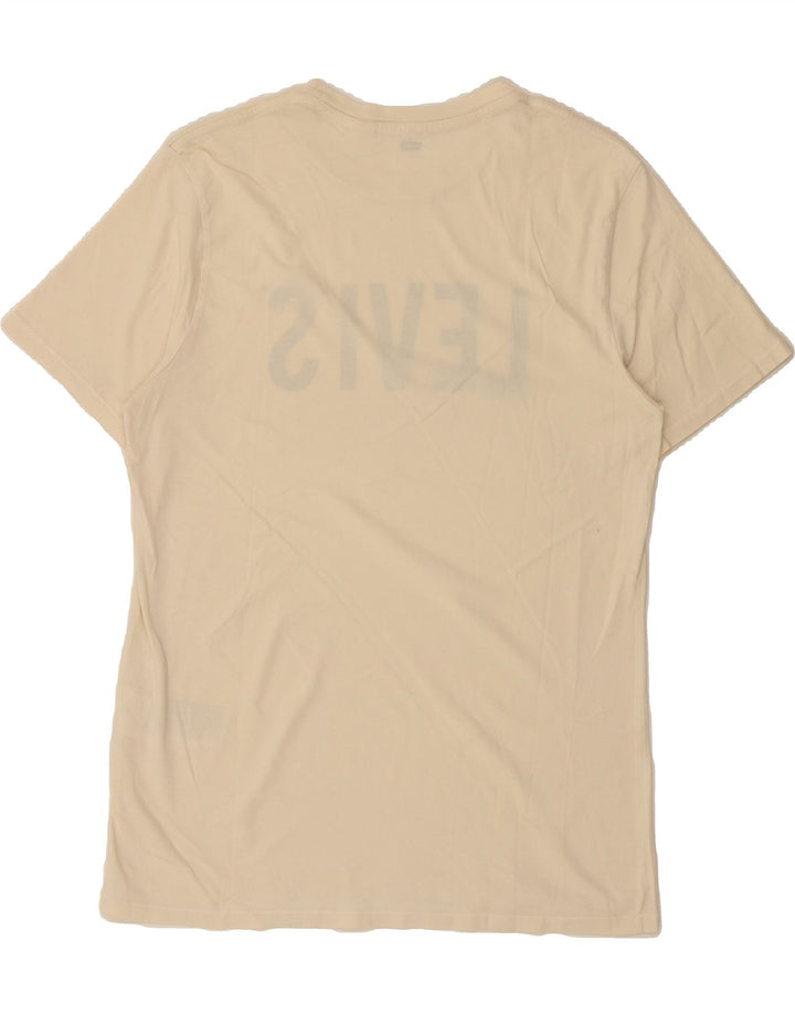 LEVI'S Mens Graphic T-Shirt Top Large Beige Cotton Vintage Levi's and Second-Hand Levi's from Messina Hembry 