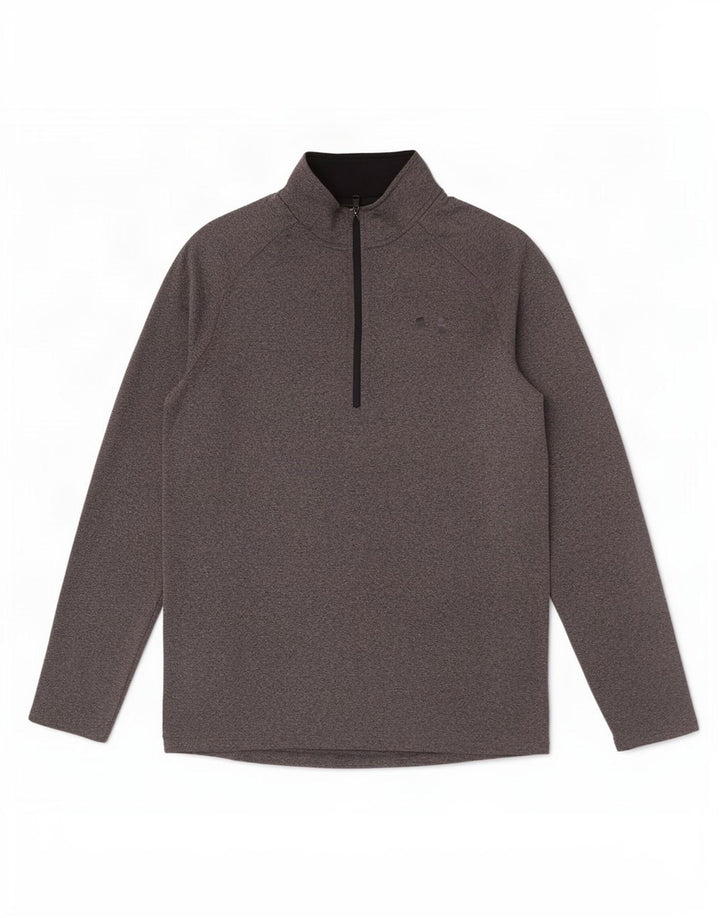 Under Armour Muška trenirka Heat Gear Zip Neck Pulover Top Mala siva
