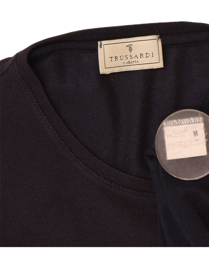 Trussardi ženska majica kratkih rukava UK 14 Medium tamnoplavi poliester
