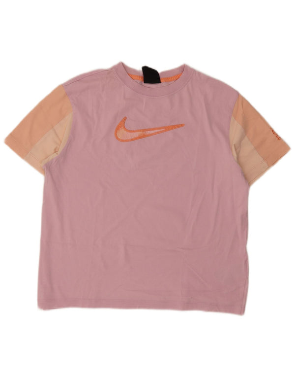 Nike Ženska majica kratkih rukava slobodnog kroja UK 10 Small Pink Colourblock