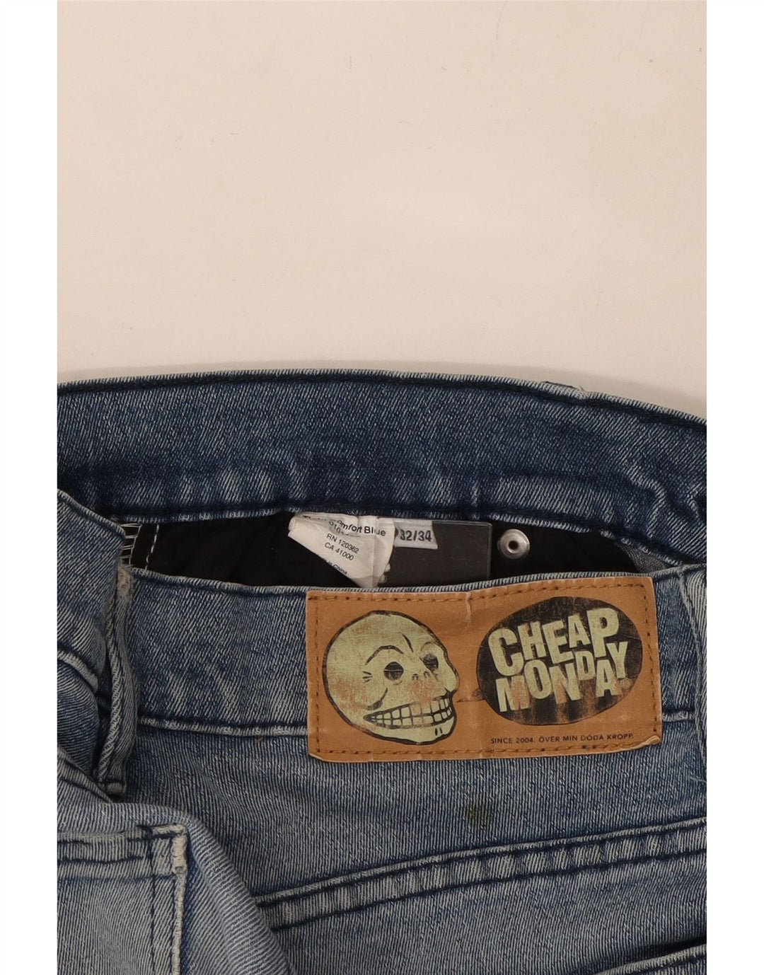 CHEAP MONDAY Ženske uske traperice W32 L34 Plavi pamuk