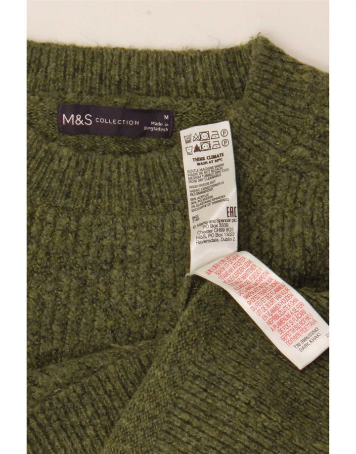 Ženski džemper s okruglim izrezom Marks & Spencer UK 14 srednje zelene fleke