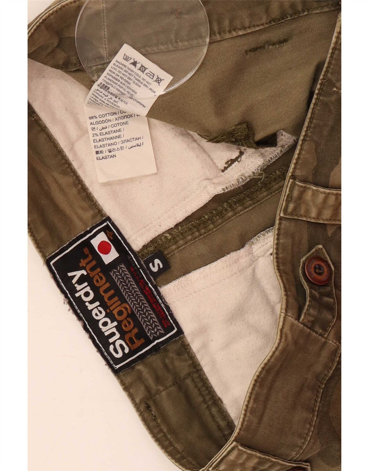 Superdry ženske kargo kratke hlače male W30, zeleni kamuflažni pamuk