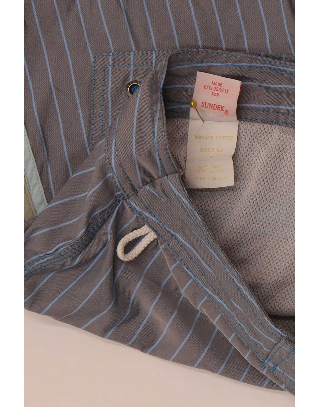 Sundek muške kratke kupaće hlače od poliestera s velikim sivim prugama