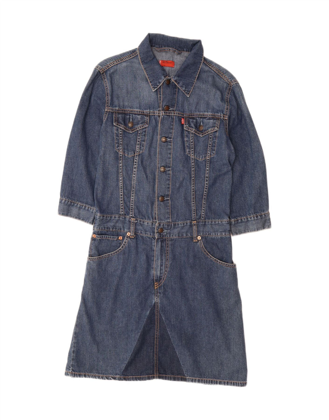 LEVI'S Pulover traper haljina za djevojčice 3/4 rukava 11-12 godina srednje plava
