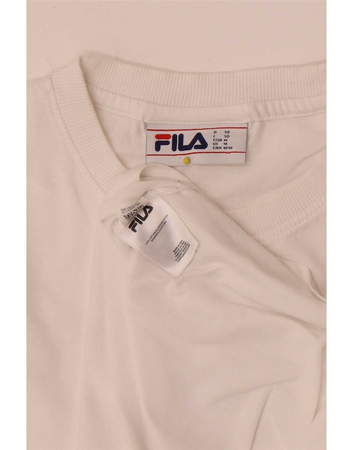 Fila Muška majica kratkih rukava srednje veličine, bijeli pamuk