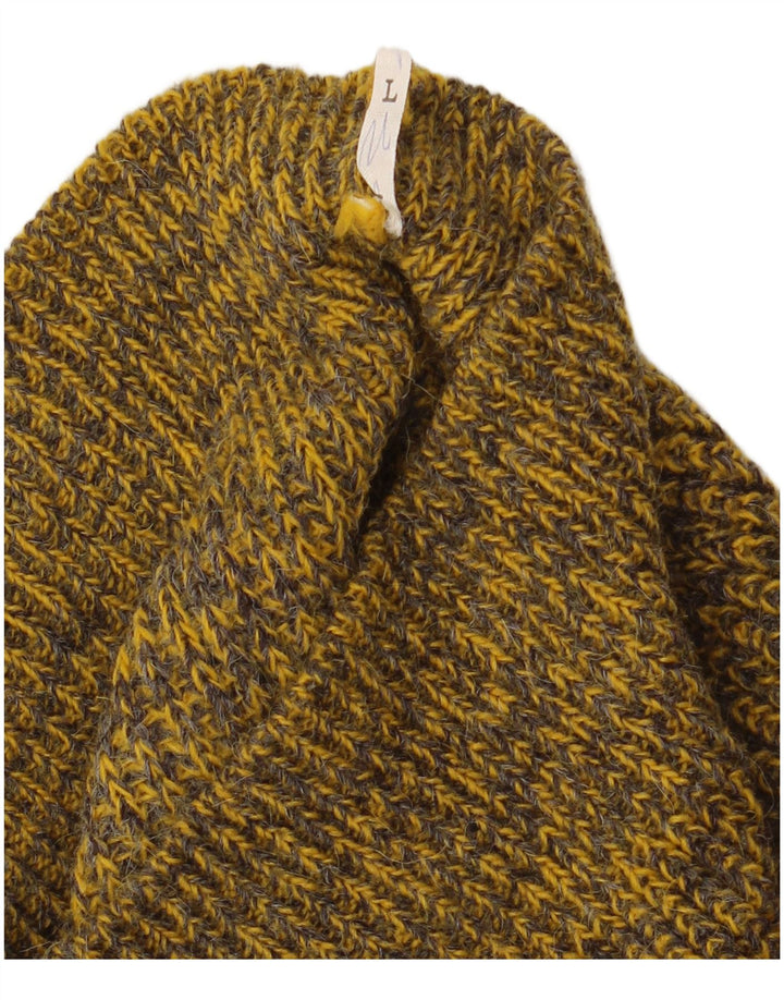 VINTAGE muški džemper s okruglim izrezom, veliki kaki na pruge