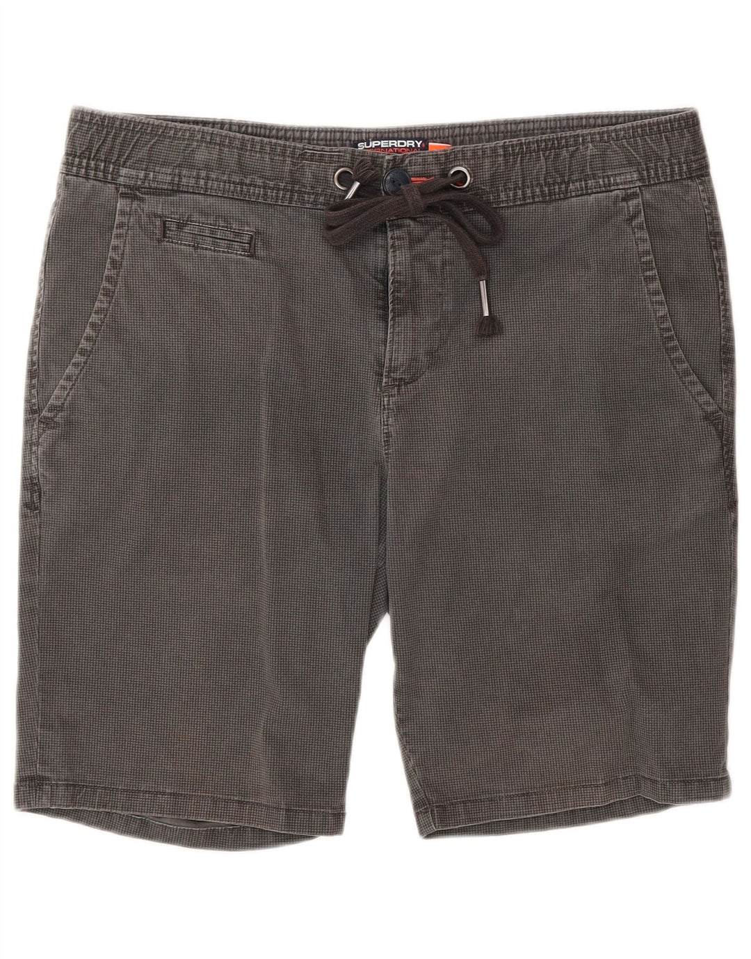 Superdry muške chino kratke hlače srednje veličine W32 sivi pamuk u obliku ptičje zube