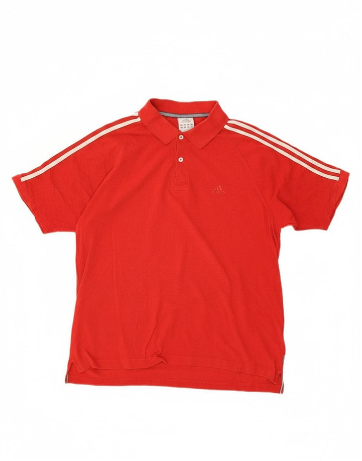 ADIDAS Mens Polo Shirt Large Red Cotton