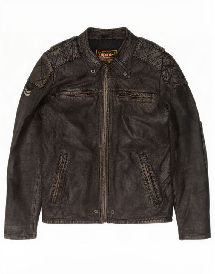 Superdry muška motociklistička kožna jakna UK 40 velika smeđa