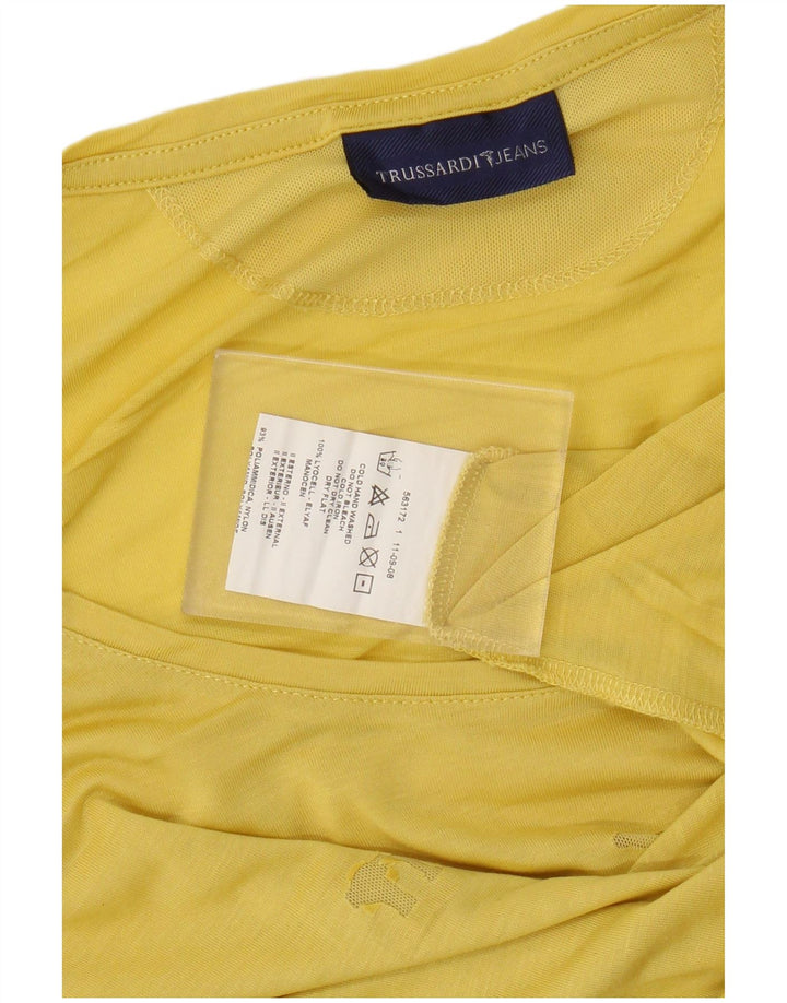 Trussardi Jeans Ženska majica kratkih rukava s grafičkim motivima UK 18 XL Žuti liocel