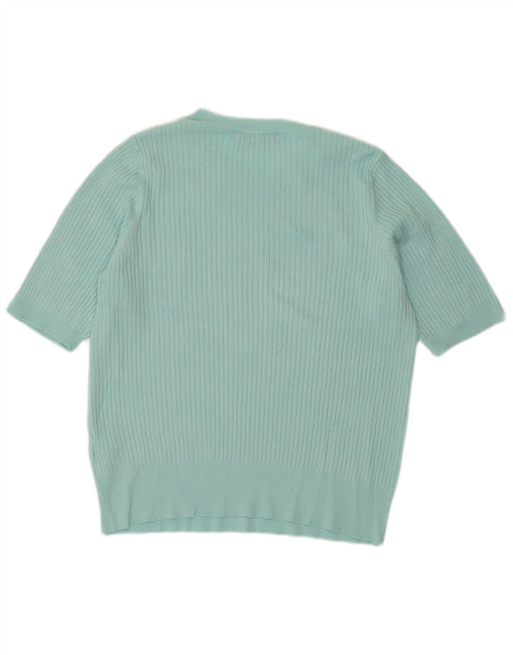 MARKS & SPENCER Womens Crew Neck Jumper Sweater UK 16 Large Turquoise