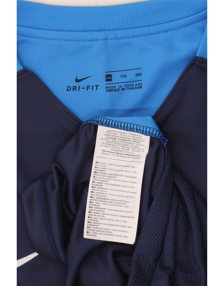 Nike Dri Fit majica kratkih rukava 2XL tamnoplava poliesterska boja