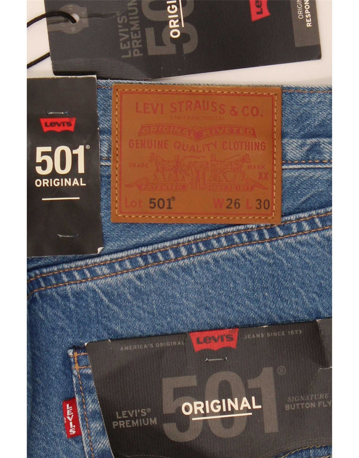 Levi's ženske ravne traperice 501 W26 L30 plavi pamuk