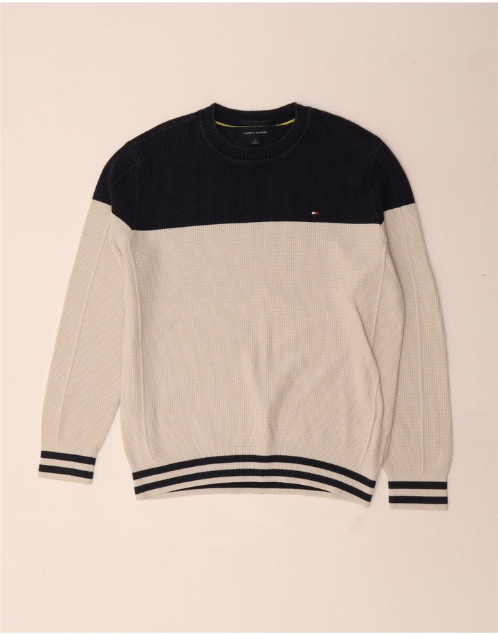 Tommy Hilfiger muški džemper s okruglim izrezom srednje bijele boje