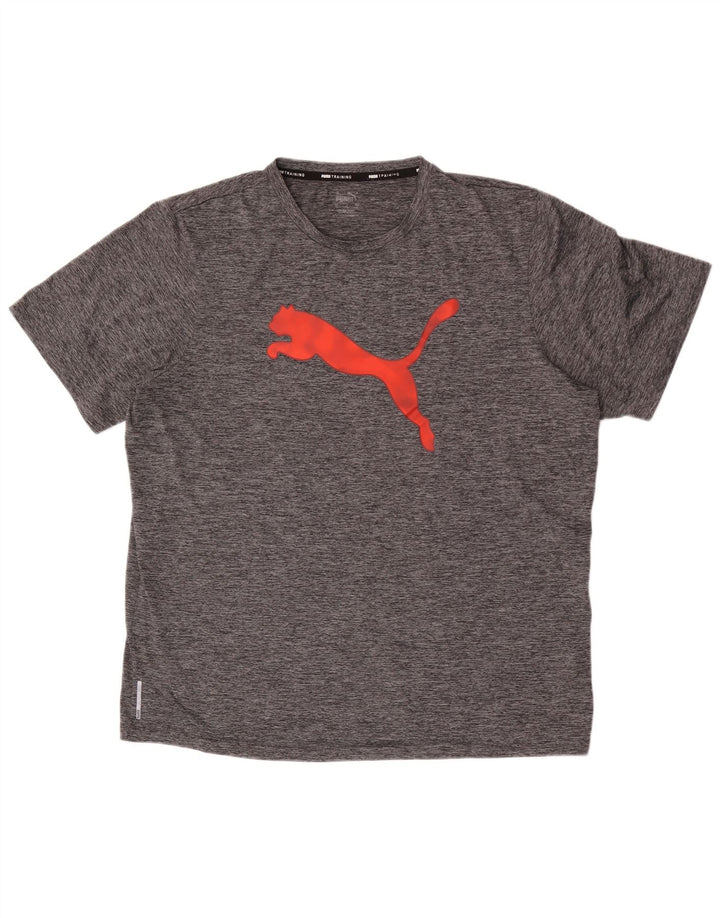 Puma muška majica kratkih rukava s grafičkim motivima za treniranje XL sivi flekasti poliester
