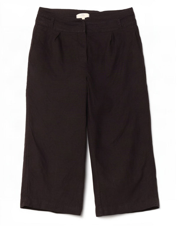 Ženske kapri hlače Fat Face UK 14 Large W34 L23 Crna lanena