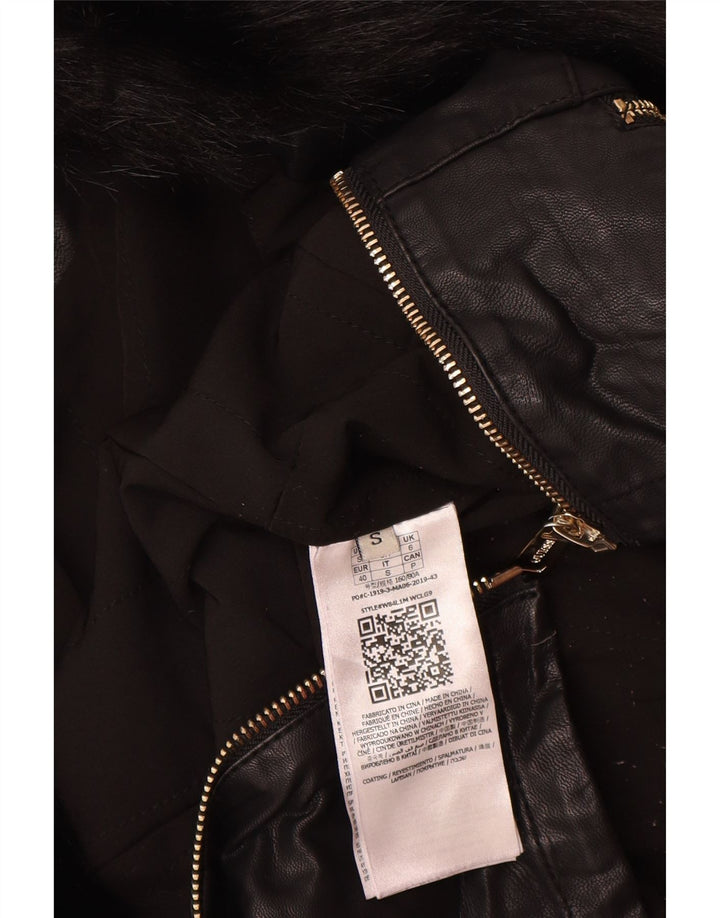 GUESS ženska biciklistička jakna od umjetne kože UK 6 XS crni poliuretan