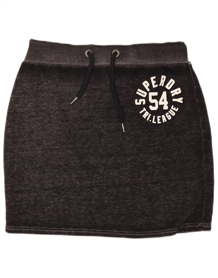 Superdry ženska grafička mini suknja srednje veličine W30 crni flekasti pamuk