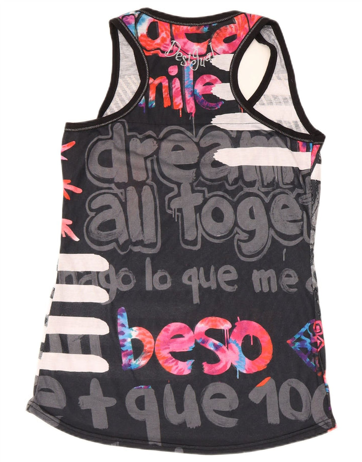 Desigual ženski gornji dio prsluka s grafičkim motivima UK 18 XL crni poliester