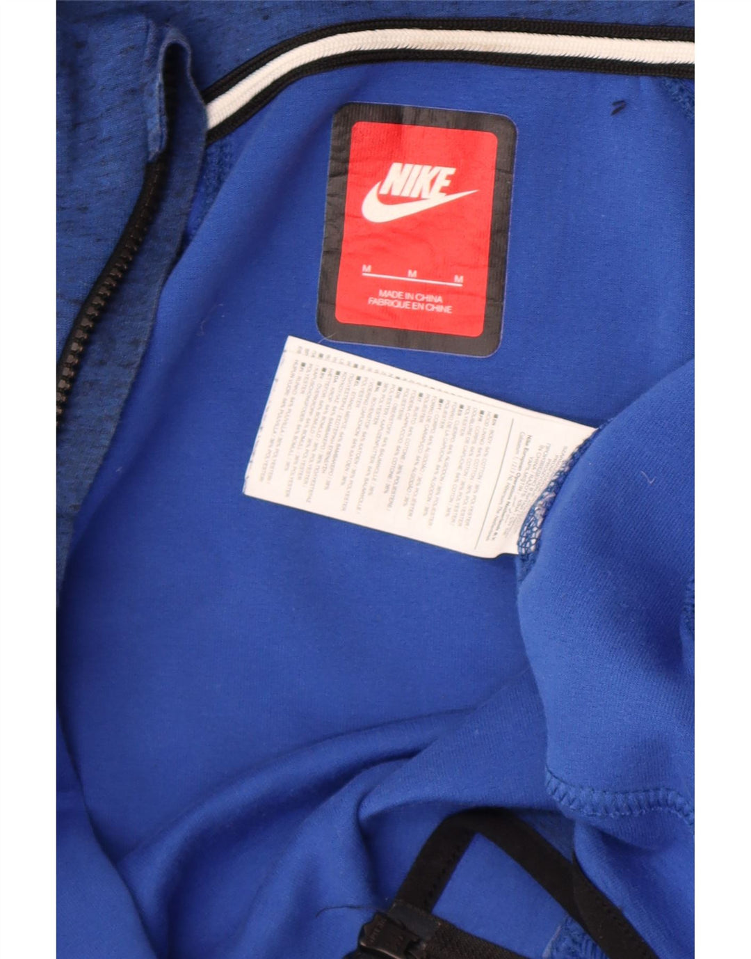 Nike muški pulover s kapuljačom na patentni zatvarač, srednje plavi flekasti pamuk