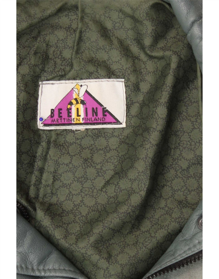 Vintage ženski kožni kaput UK 22 2XL plavi