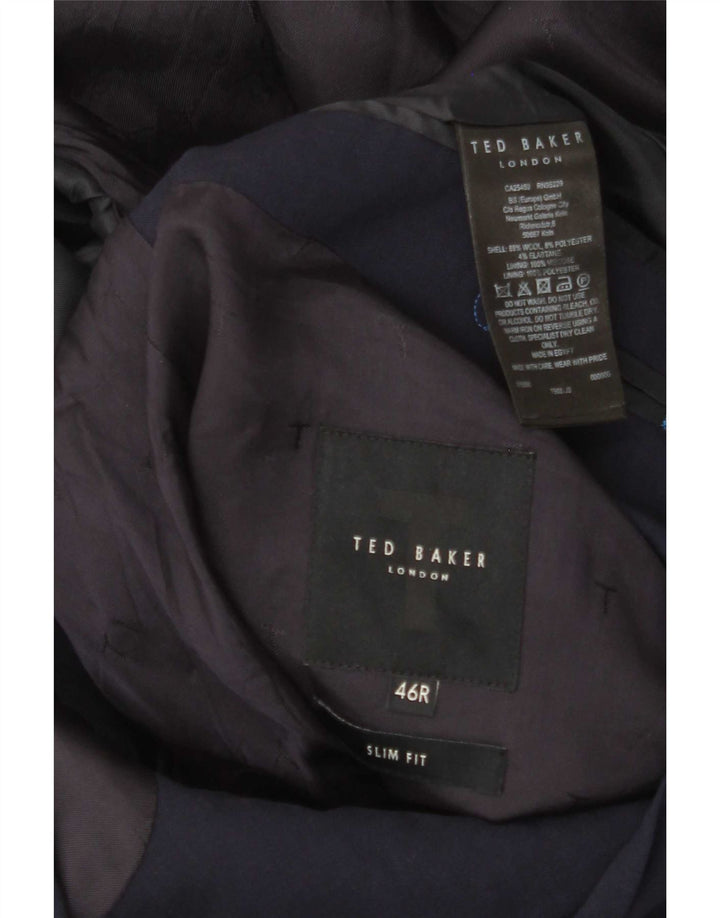 Ted Baker muška uska jakna sa 2 gumba UK 46 3XL tamnoplava vuna