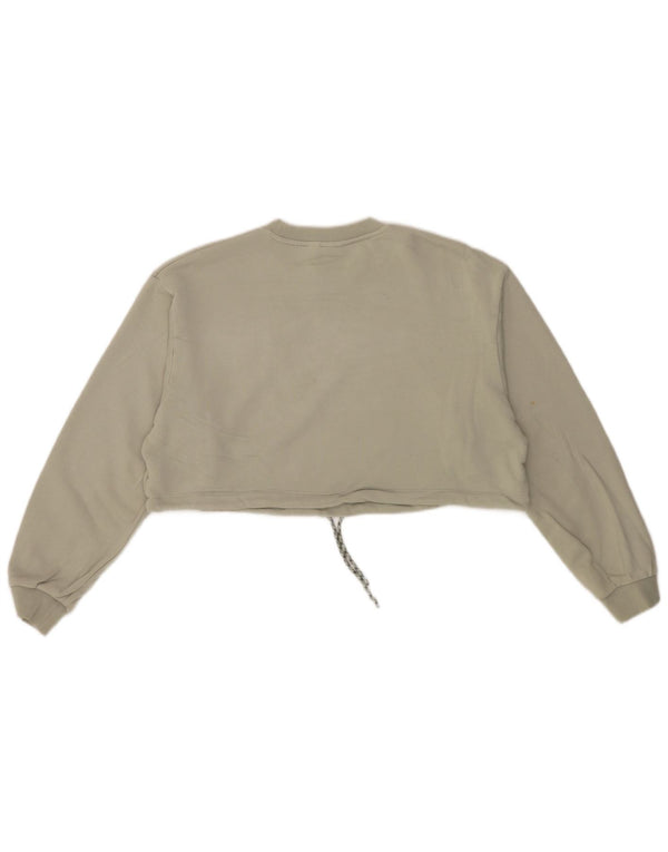 Adidas Womens Crop Sweatshirt Jumper UK 18 XL Green Cotton
