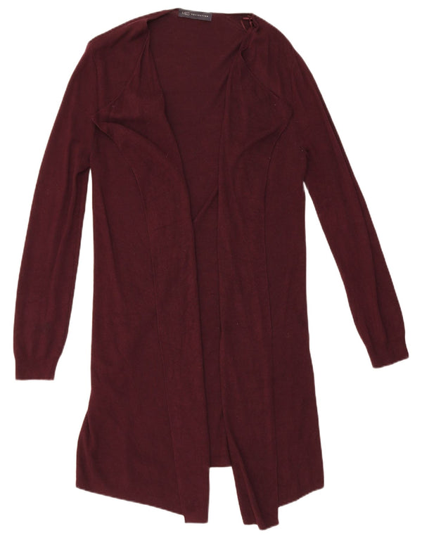Marks & Spencer ženski otvoreni kardigan pulover UK 10 Small Burgundy