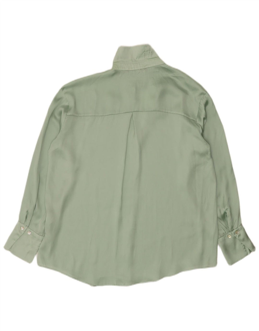 Zara ženska prevelika košulja bluza UK 14 Srednje zeleni poliester