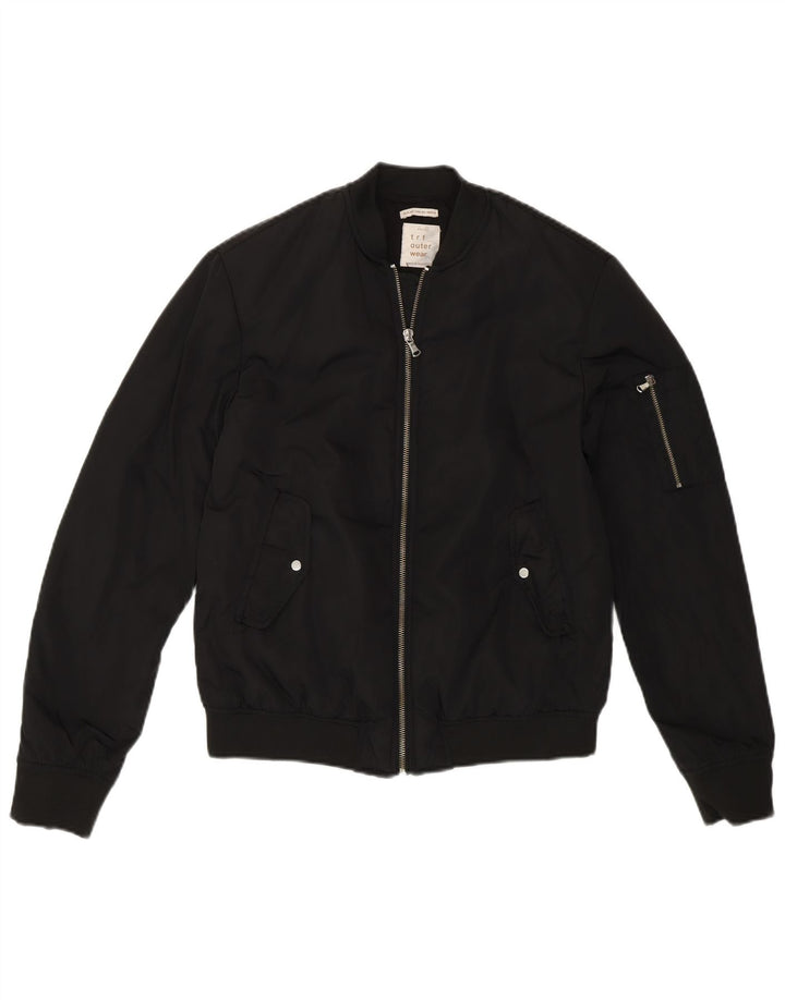 Zara ženska bomber jakna širokog kroja UK 4 XS Crna moderna poliesterska