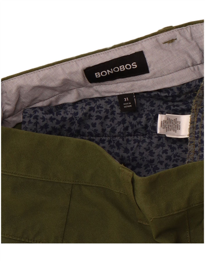 BONOBOS muške chino kratke hlače W31 Srednje zeleni pamuk