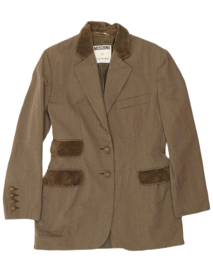 MOSCHINO Ženska dvodijelna suknja s 3 gumba UK 12 srednje W28 smeđa klasična