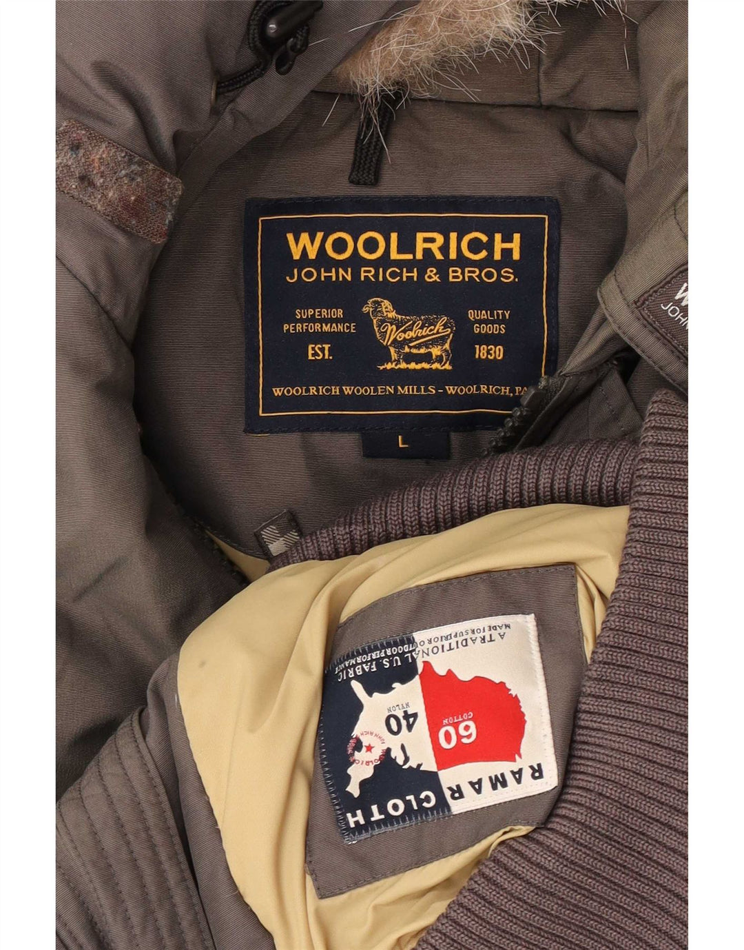 Woolrich muška podstavljena bombaška jakna s kapuljačom UK 40, veliki sivi pamuk