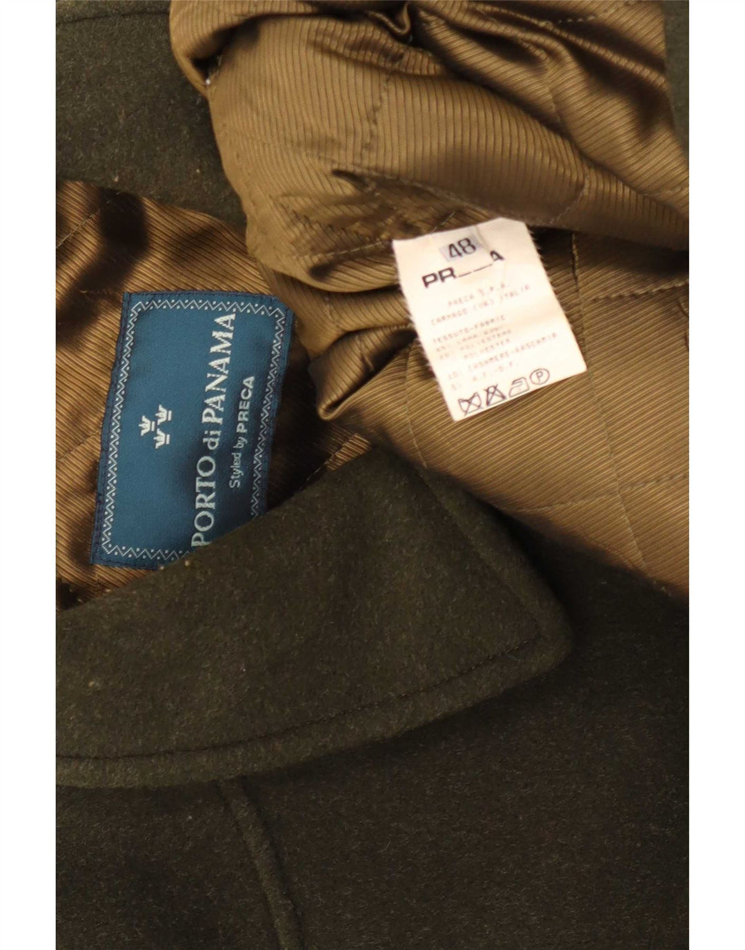 Porto Di Panama Mens By Preca Kaput IT 48 Srednja kaki vuna