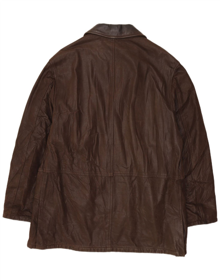 VINTAGE muška kožna jakna IT 52 XL smeđa koža
