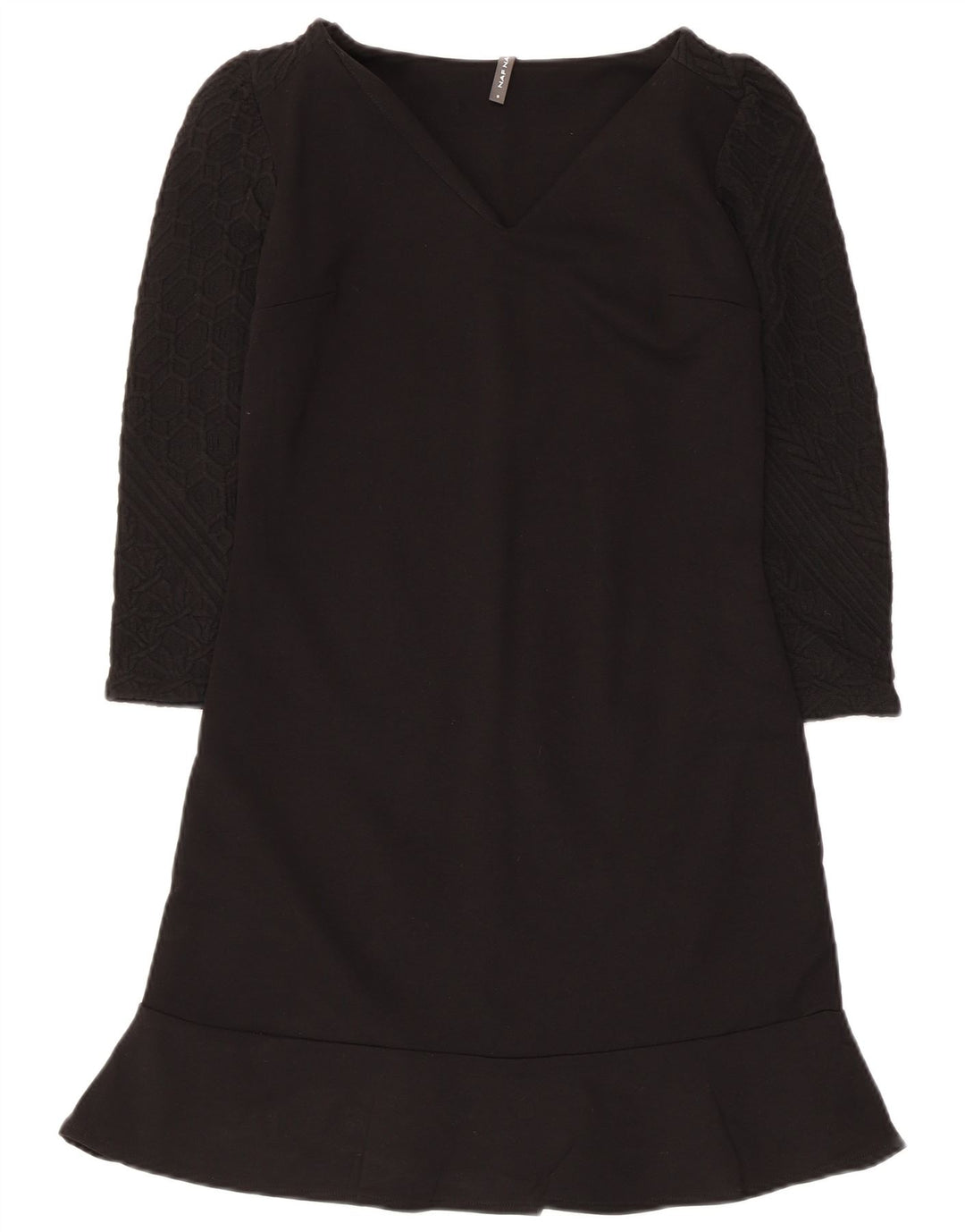 Naf Naf ženska osnovna haljina 3/4 rukava UK 8 Mala crna viskoza